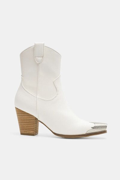 Beast Fashion Faux Leather Block Heel Boots with Side Zippers - Munsieur