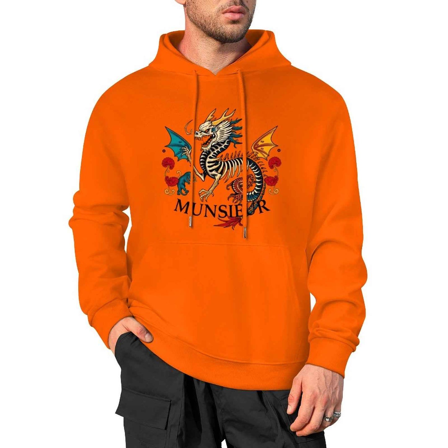 Munsieur Inferno Crest: Dragon Hoodie for Men - Munsieur