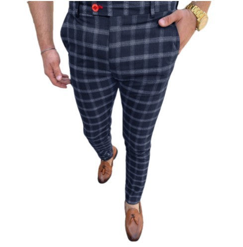 Men's Business Checkered Casual Pants