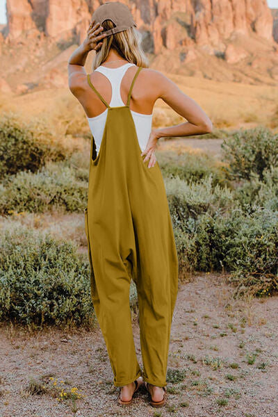 Double Take Full Size V-Neck Sleeveless Jumpsuit with Pockets - Munsieur