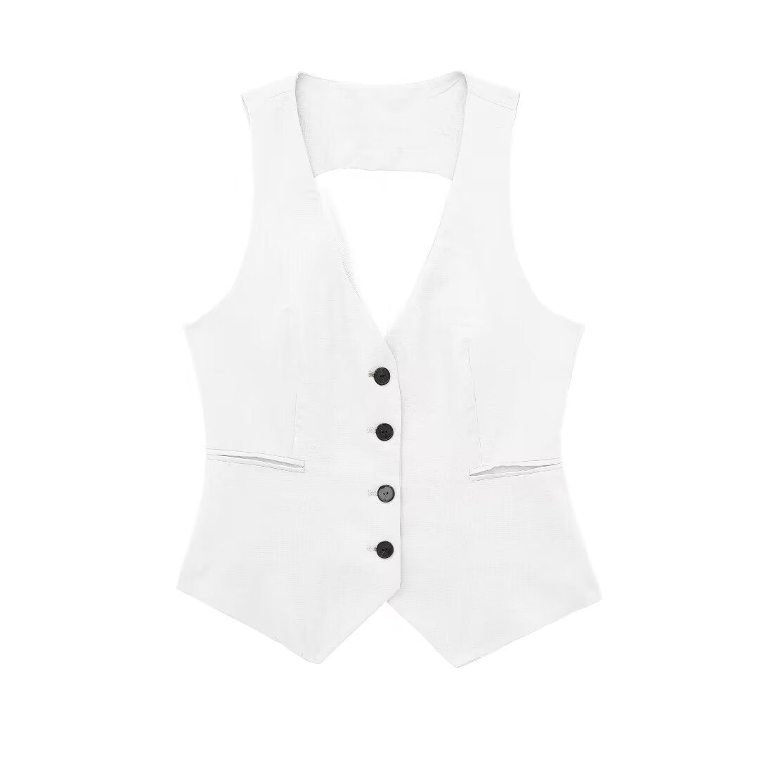 Women's Double Breasted 3pc Jacket + Vest + Straight-leg Suit