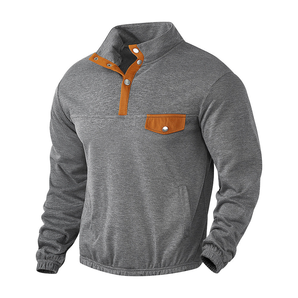 Men's Outdoor Contrast Color Casual Standard Collar Long Sleeve Hoodie - Munsieur