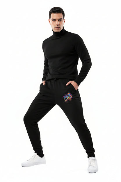 Joggers for Men Crown Co.👑 "Hustle Hard" Streetwear Comfortable Joggers