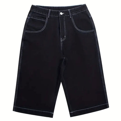 Men's Loose Hip Hop Seven Points Denim Shorts