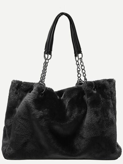 Faux Fur Solid Color Tote Bag - Munsieur
