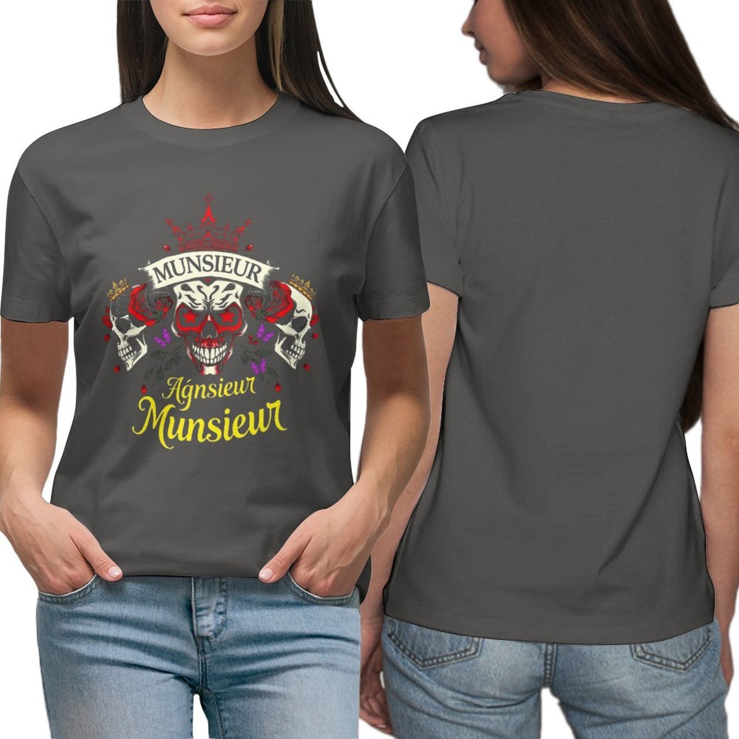 Munsieur Women's Custom T-Shirt "Agnsieur" Streetwear for Her