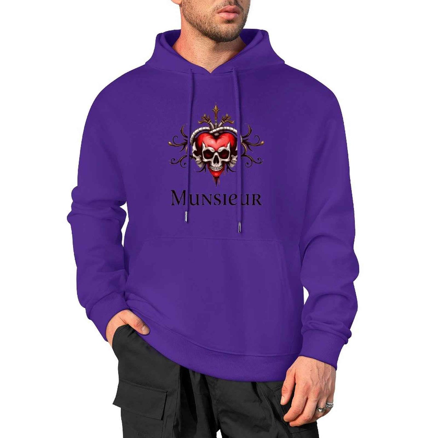 Munsieur Deadly Love: Skull Hoodie for Men - Munsieur
