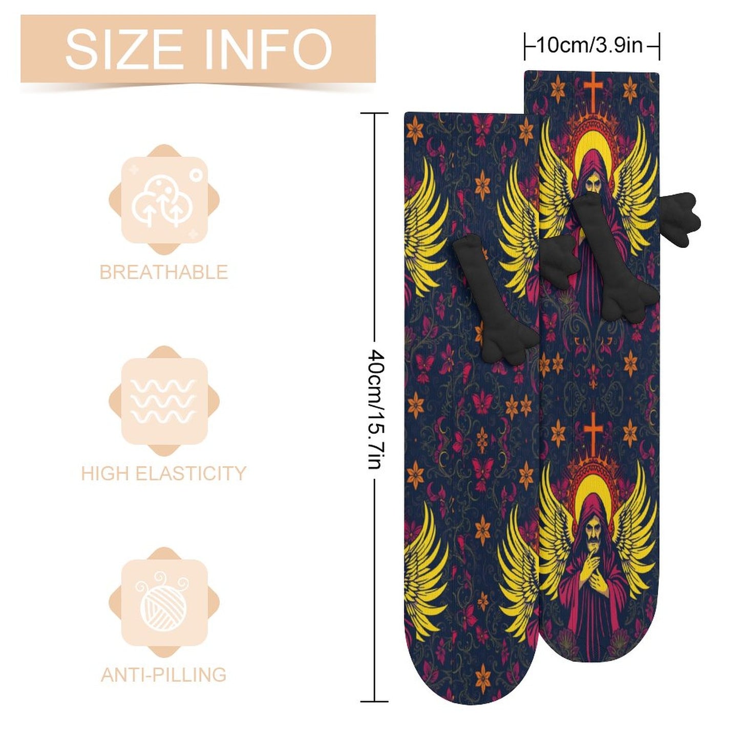 Munsieur Design Buddy Socks Magnetic Holding Hands Funny Socks accessories