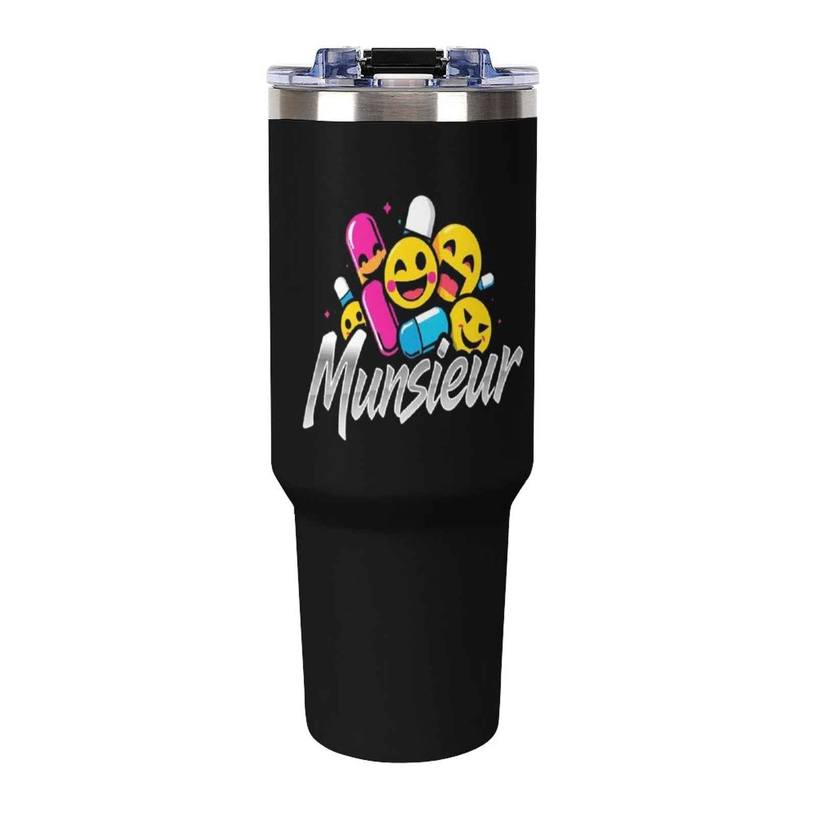 40oz Insulated Tumbler with Handle and Straw Munsieur Nurses Gift Doctors Thermos