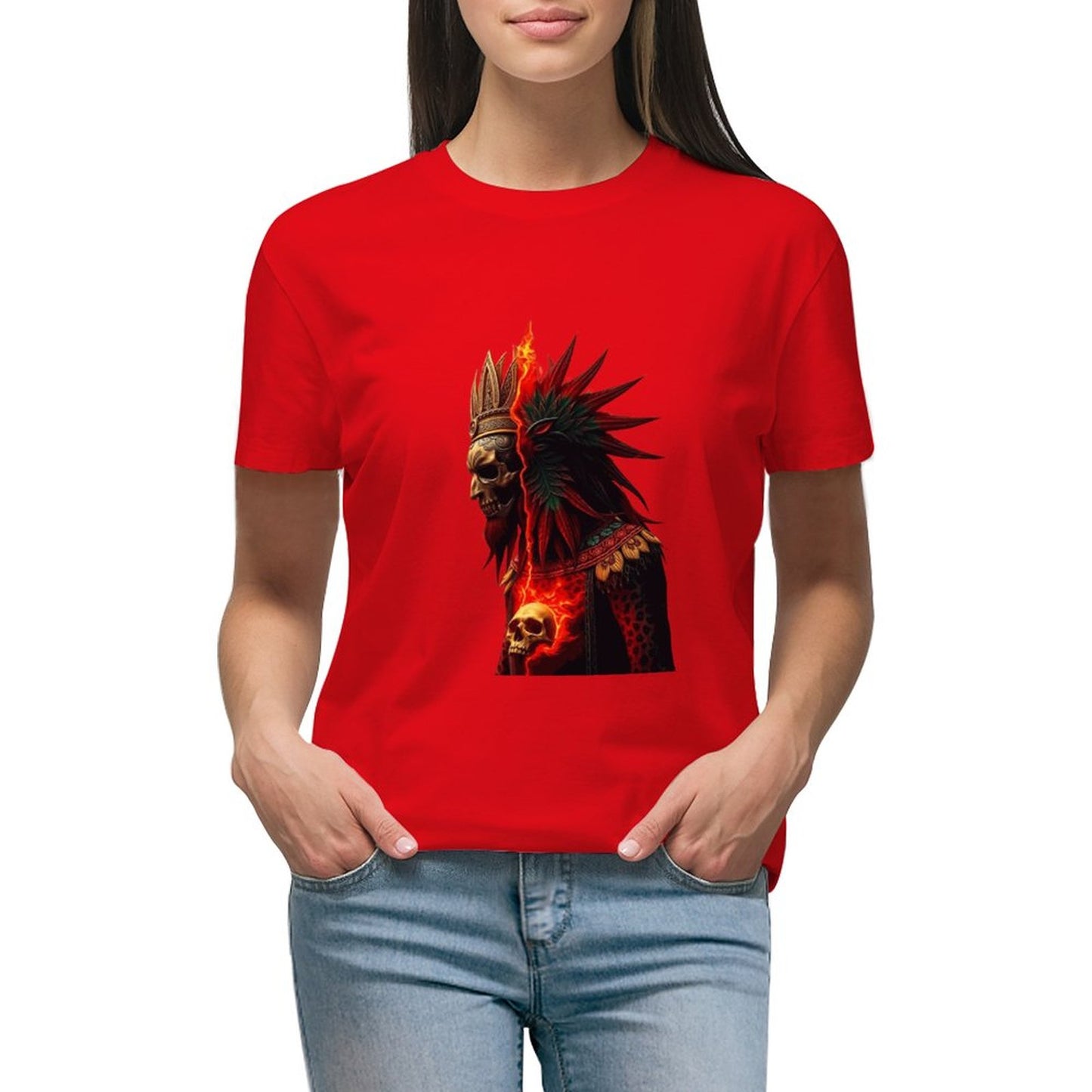 Lost Tribe of Munsieur T-Shirts for Women "Chief Kicka"  (High Definition & Front Printing)