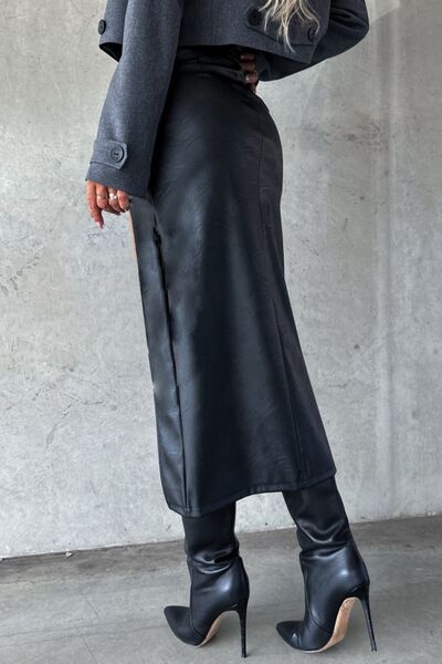 Slit Midi Skirt with Pockets - Munsieur