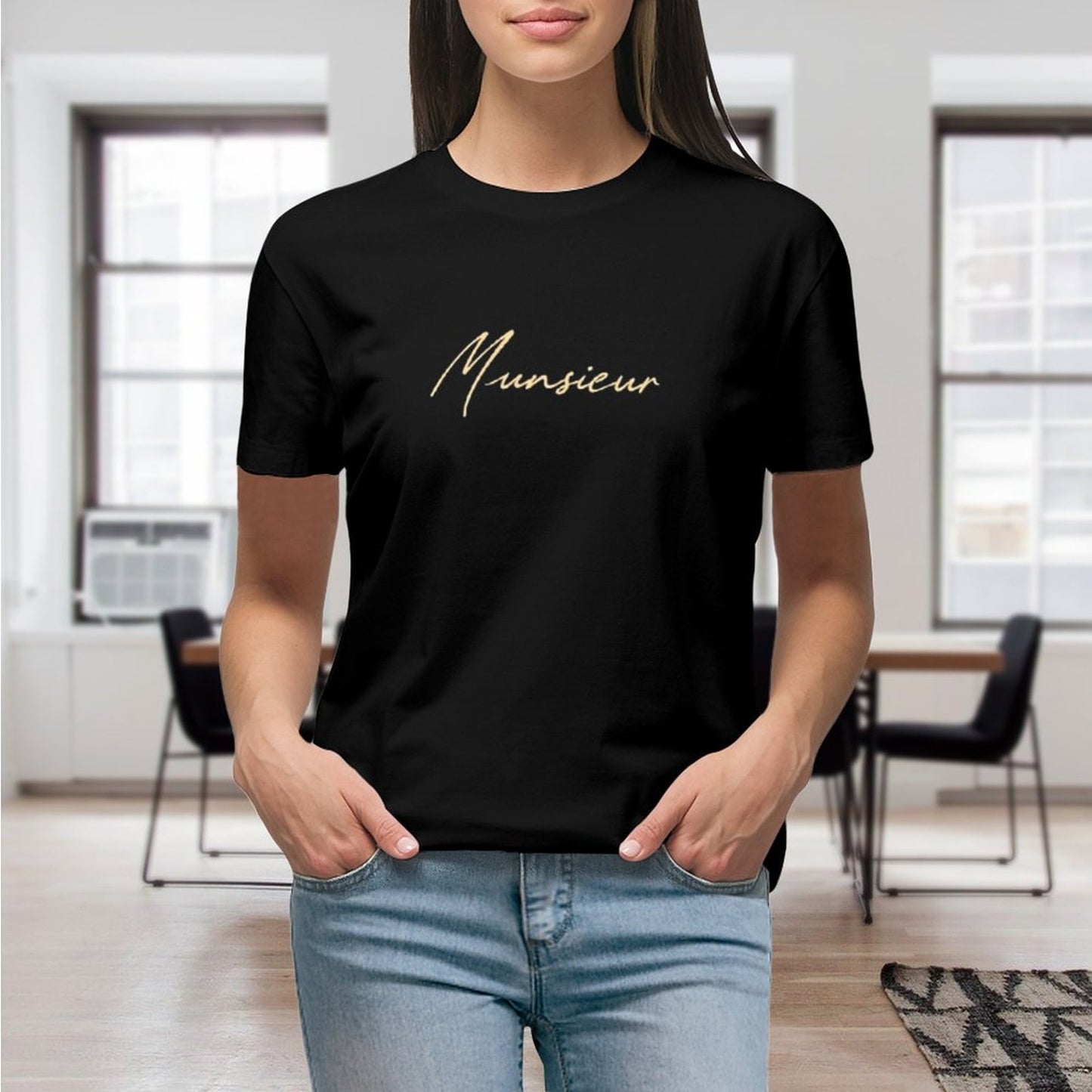 Women's Munsieur Brand T-shirt Comfortable Cotton Casual Streetwear