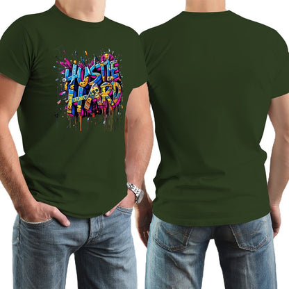 Men's Tee "Hustle Hard" Streetwear Design by Crown Co.👑