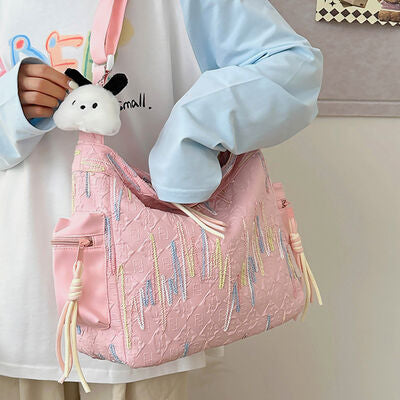 Contrast Texture Shoulder Bag - Munsieur