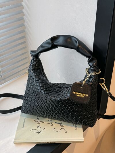 PU Leather Woven Crossbody Bag - Munsieur