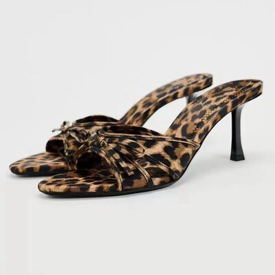 Bow Leopard Kitten Heels - Munsieur