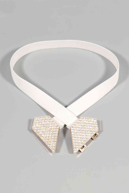 Rhinestone Buckle Elastic Belt - Munsieur