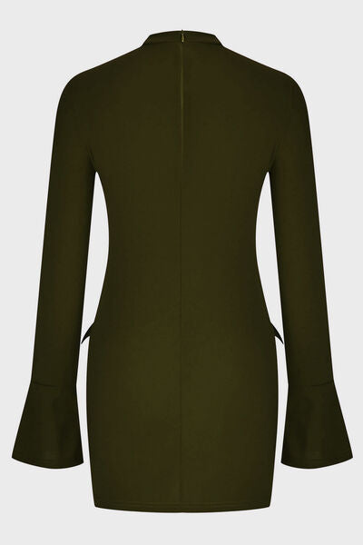 Mock Neck Long Sleeve Mini Dress - Munsieur