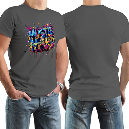 Men's Tee "Hustle Hard" Streetwear Design by Crown Co.👑