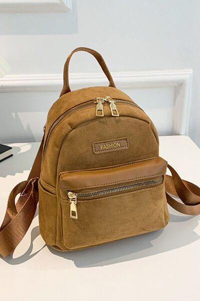 Chic Suede Adjustable Strap Backpack for Everyday Use - Munsieur