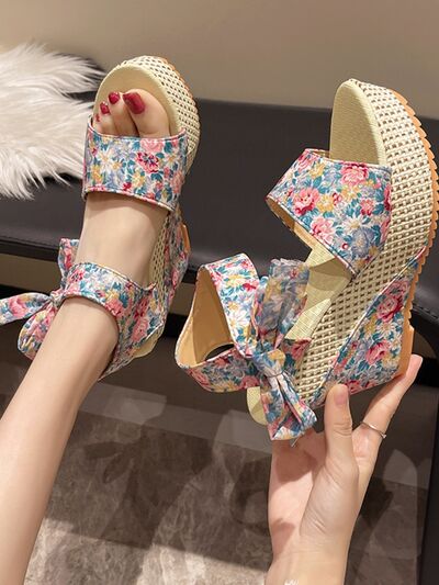 Floral Tied High Heel Sandals - Munsieur