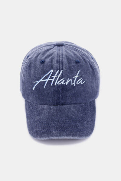 Zenana Washed ATLANTA Embroidered Baseball Cap - Munsieur