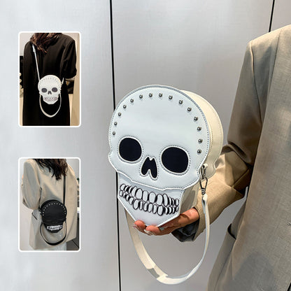 Halloween Skull Crossbody Bag - Gothic Messenger Shoulder Bag for Women