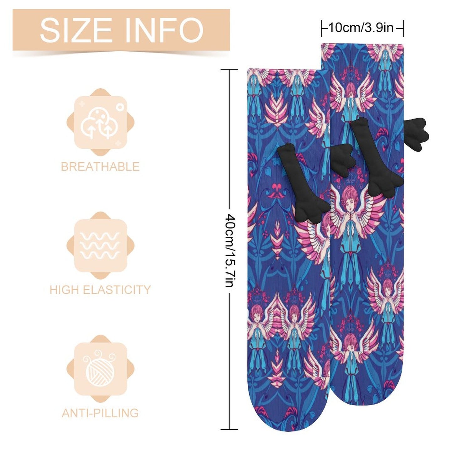 Munsieur Design Buddy Socks Magnetic Holding Hands Funny Socks accessories
