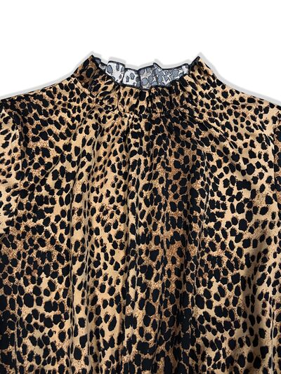 Leopard Flounce Sleeve Wide Leg Jumpsuit - Munsieur