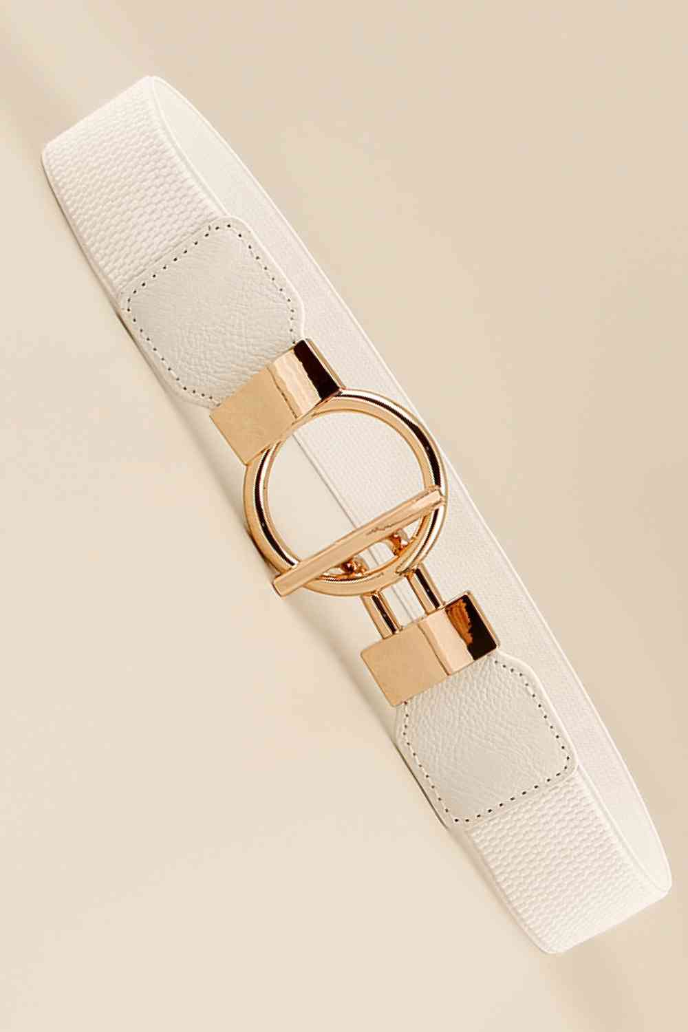 Circle Shape Buckle Zinc Alloy Buckle PU Leather Belt - Munsieur