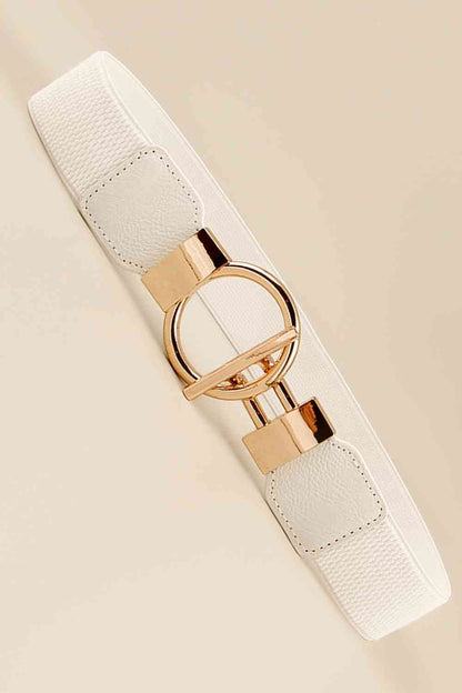 Circle Shape Buckle Zinc Alloy Buckle PU Leather Belt - Munsieur