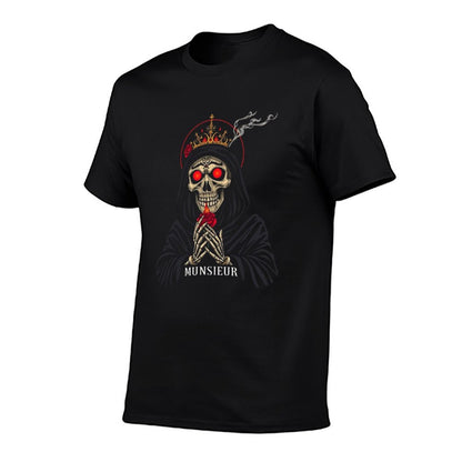 Munsieur Men's Tee Cotton "Reaper Smoke" Comfortable Tee for Men Halloween Drop