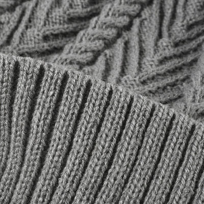 Cable Knit Solid Color Hat with Pompom - Munsieur