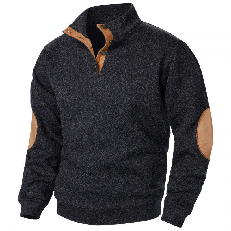 Men's Stand Collar Knitted Joint Stitching Casual Jacquard Cardigan Hoodie - Munsieur
