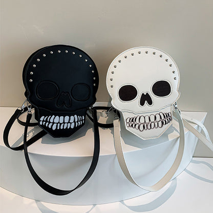 Halloween Skull Crossbody Bag - Gothic Messenger Shoulder Bag for Women