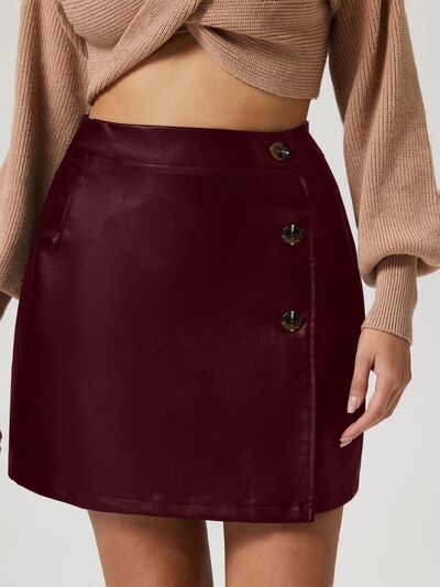 Buttoned High Rise Mini Skirt - Munsieur