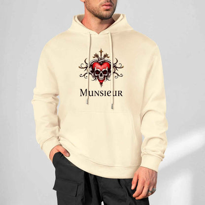 Munsieur Deadly Love: Skull Hoodie for Men - Munsieur
