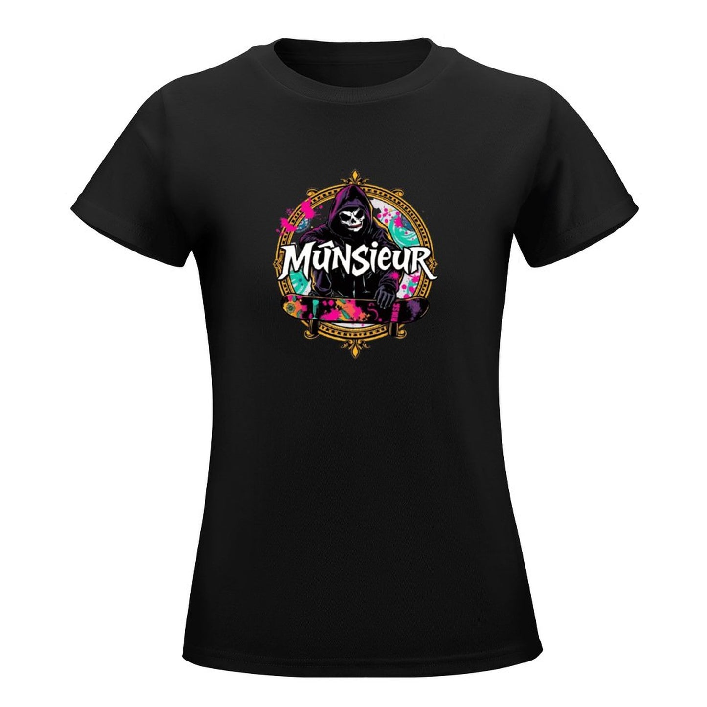 Women's T-shirt Munsieur Brand Streetwear Skater Design Skateboarding