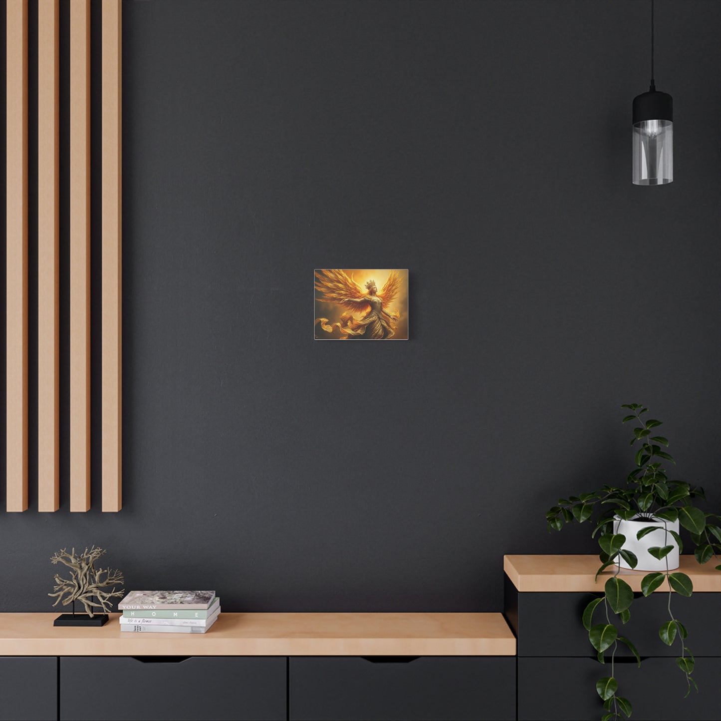 Golden Angel Canvas Art, Inspirational Wall Decor, Owning Your Power, Home Office Decoration, Gift for Her, Fantasy Artwork