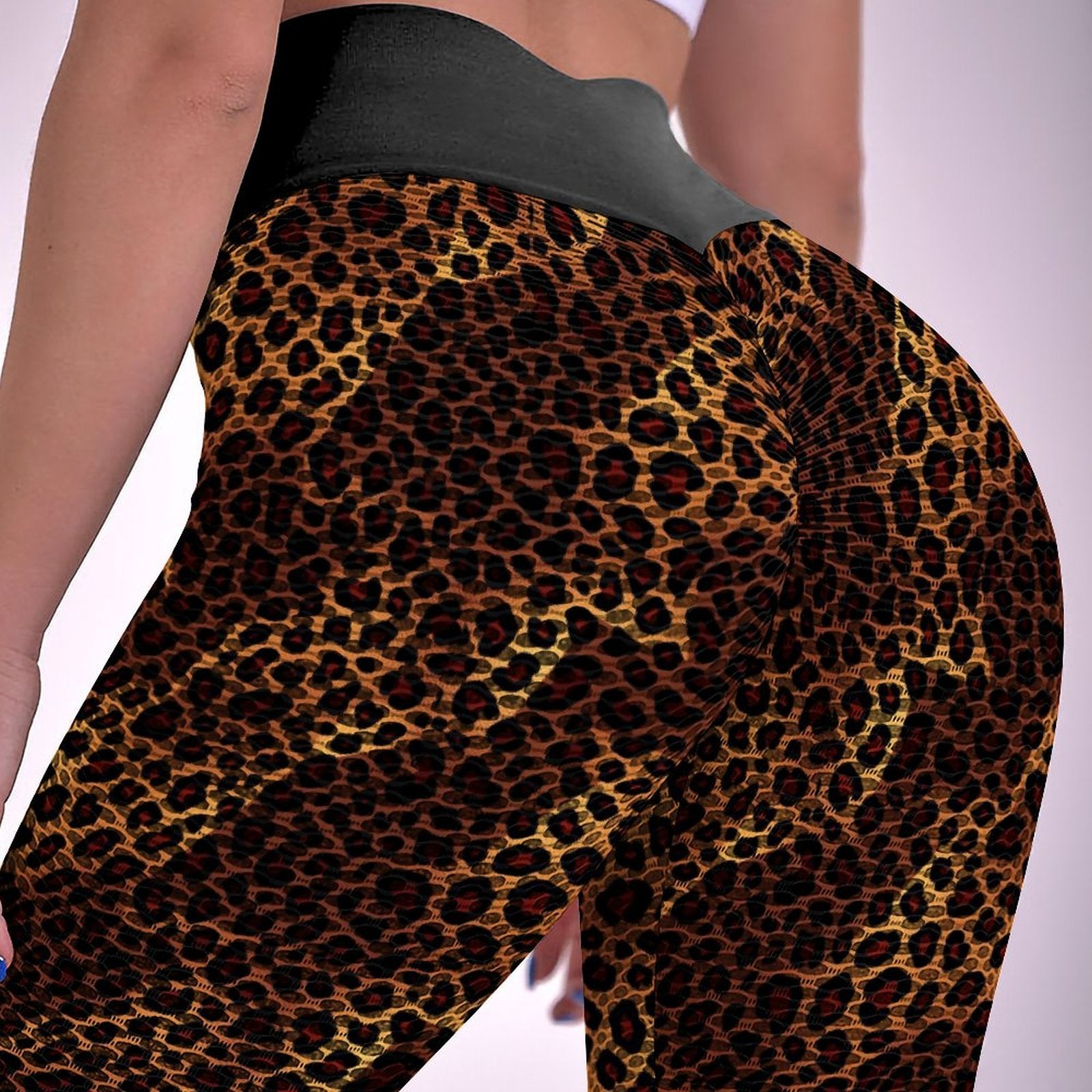 Custom Printed Honeycomb Textured Yoga Leggings for Women