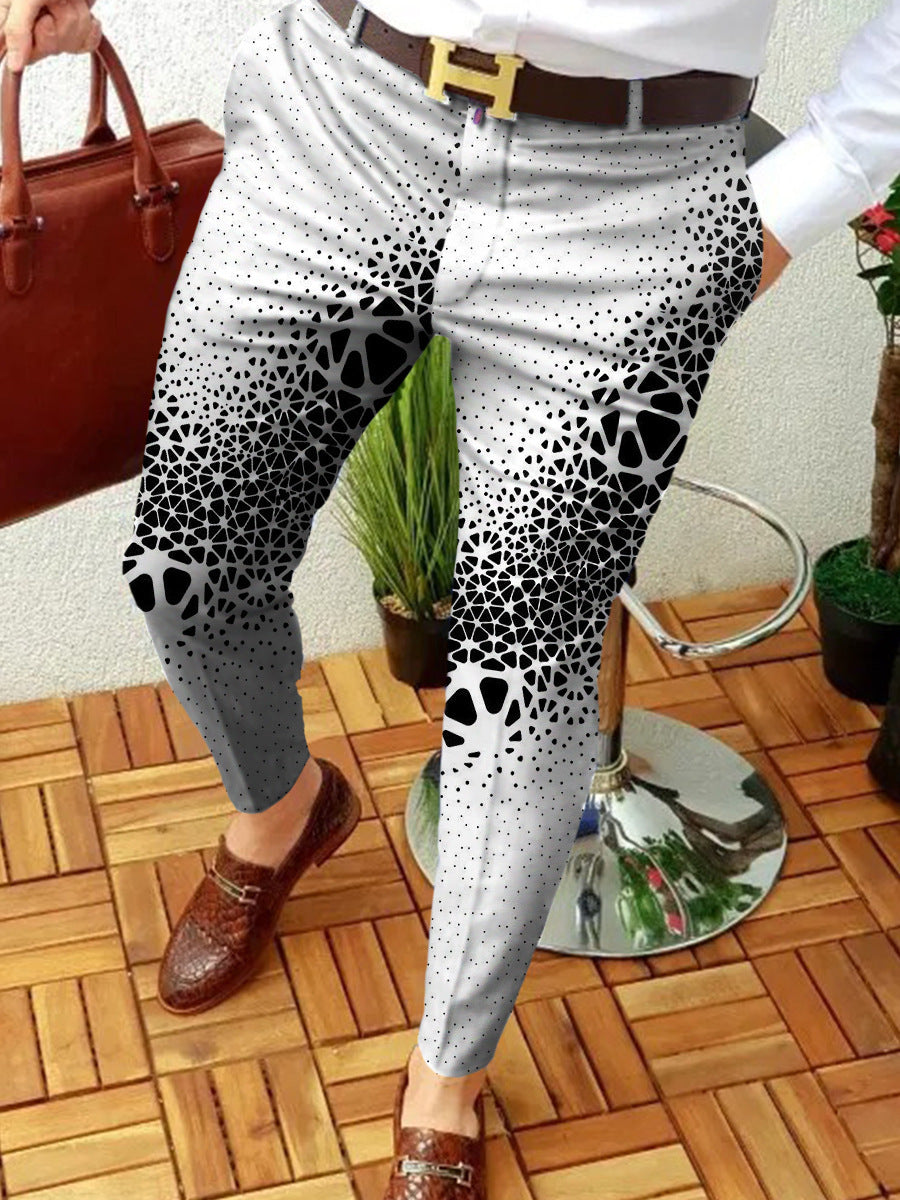 Men's Casual Abstract Contrast Micro-stretch Pants