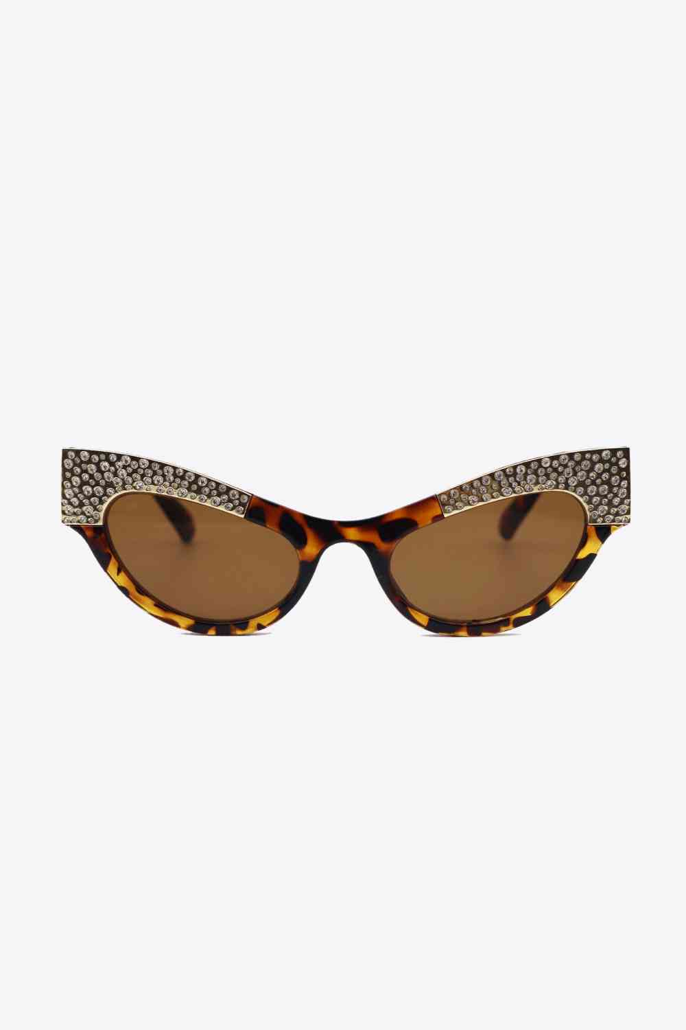 UV400 Rhinestone Trim Cat-Eye Sunglasses - Munsieur
