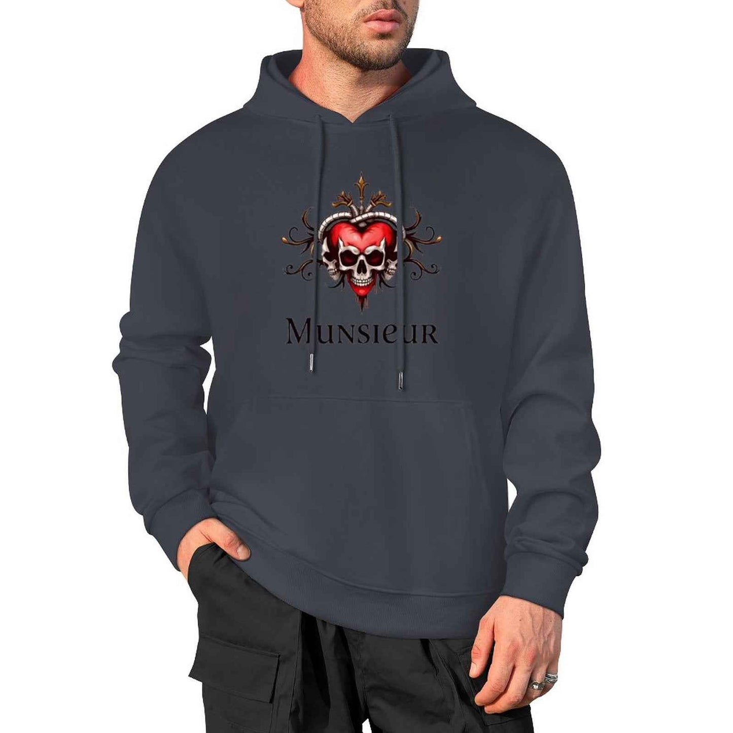 Munsieur Deadly Love: Skull Hoodie for Men - Munsieur