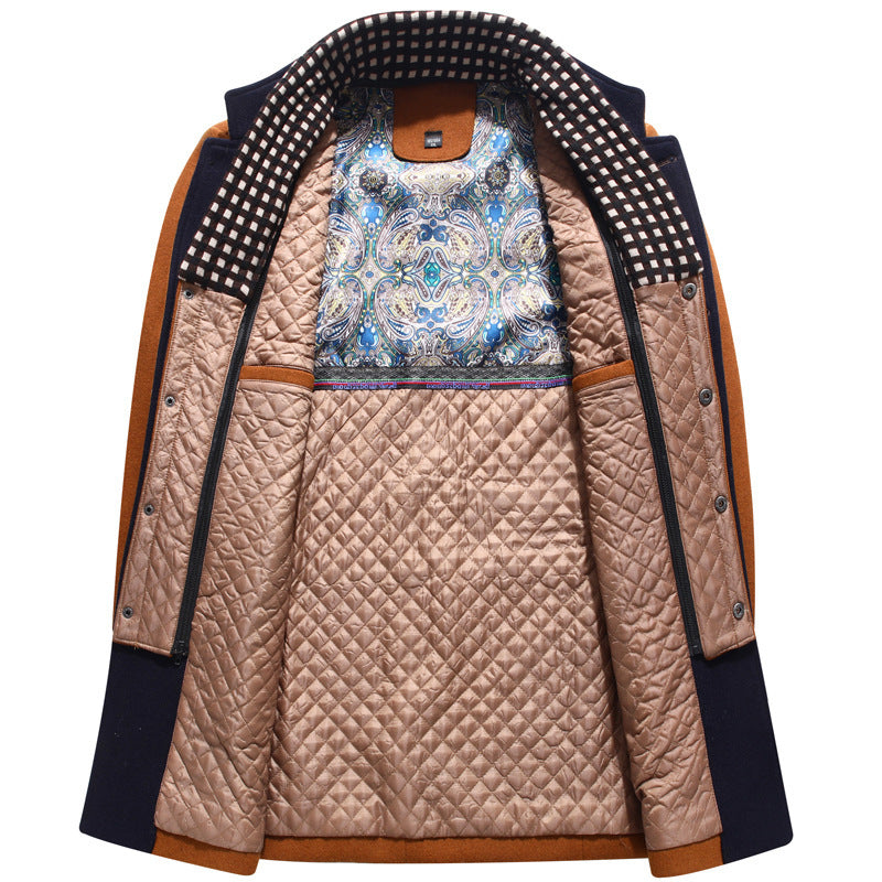 Men's Woolen Coat Thickened Collar Coat - Munsieur