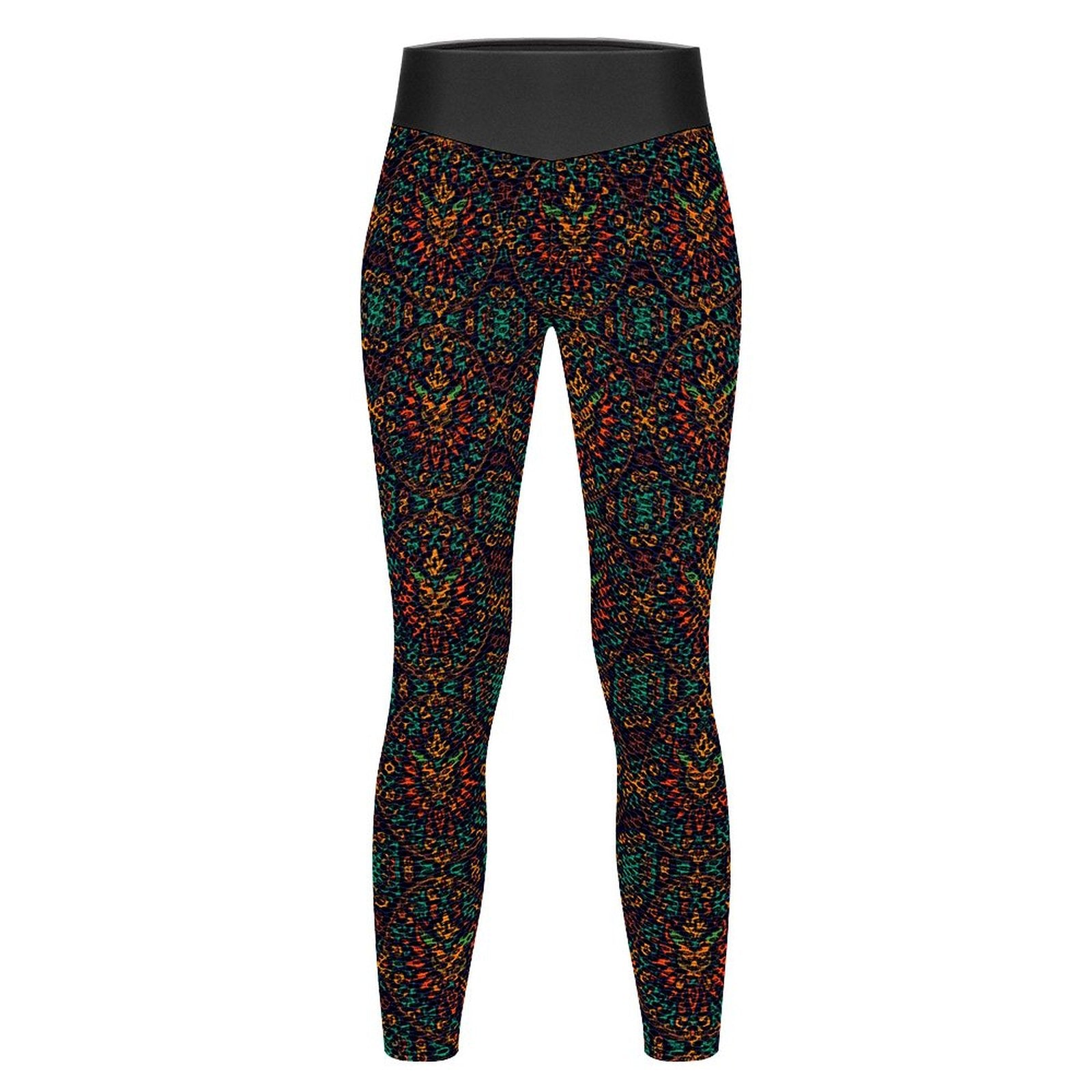 Custom Printed Honeycomb Textured Yoga Leggings for Women