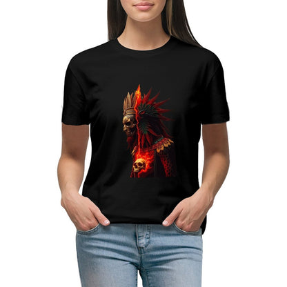 Lost Tribe of Munsieur T-Shirts for Women "Chief Kicka"  (High Definition & Front Printing)