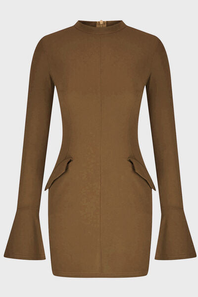 Mock Neck Long Sleeve Mini Dress - Munsieur