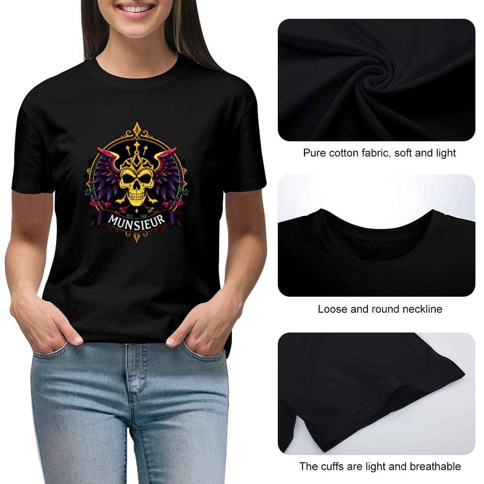 Munsieur T-Shirt for Women: Designed for Comfort, Made for Confidence for Her - Munsieur