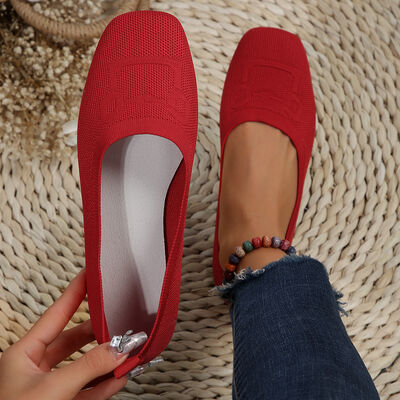 Square Toe Flat Slip-Ons - Munsieur