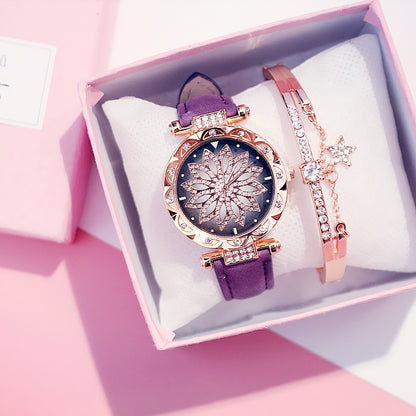 Women's Rotating Luxury Watch Set Casual Design